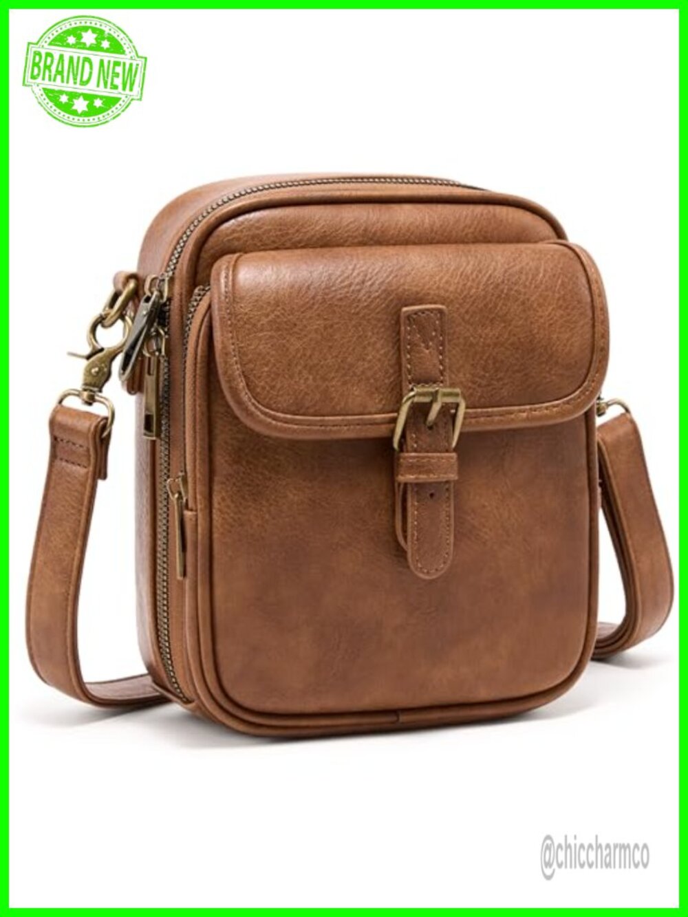 RFID Crossbody Bag Vegan Leather Card Slots Messenger Travel Purse